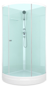 Душевая кабина Domani-Spa Simple 99 Eco белая матовая без крыши, 90х90, матовый