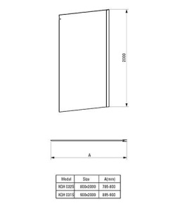 Душевая стенка Deante Hiacynt KQH 032S / KQH 031S боковая, 80х200, прозрачный