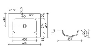 Умывальник CeramicaNova Grace CN7011MB / CN7012MB / CN7019MB / CN7013MB / CN7017MB, 101х46, черный матовый