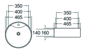 Умывальник SantiLine SL-1069 / SL-1070, 40х40, белый