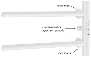 Полотенцесушитель Маргроид Ferrum Cook СНШ электрический (таймер) белый матовый, 18х40 2 перекладины таймер слева, белый матовый