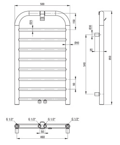 Полотенцесушитель Deante Silia Steel AGI_FG31 / AGI_FG41 / AGI_FG51 электрический