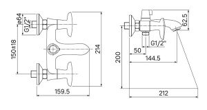 Смеситель для ванны Iddis Copter COPSB02i02WA