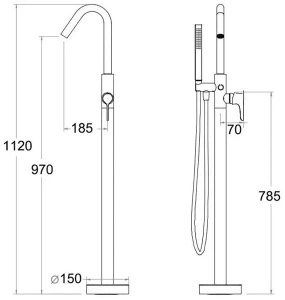 Смеситель для ванны Boch Mann Stella B BM9635 напольный