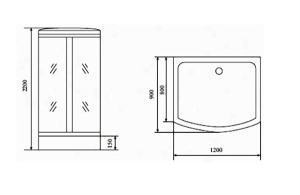 Душевая кабина Timo Comfort T-8815 Clean Glass, 120х90, прозрачный