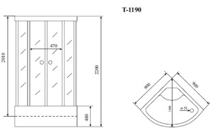 Душевая кабина Timo Standart T-5590, 90х90, матовый