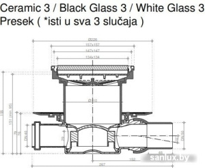 Трап/канал Pestan Confluo Standard Black Glass 3 Gold фото 2
