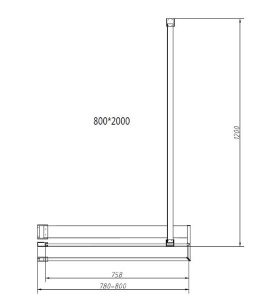 Душевое ограждение Vincea Walk in HR VSW-4HR тонированное, 100х200, тонированный