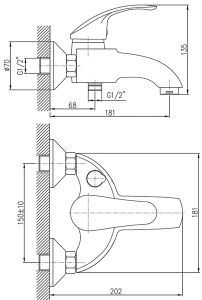Смеситель для ванны Haiba HB3221
