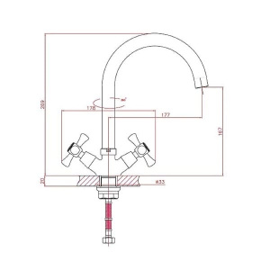 Смеситель для кухонной мойки Cron CN4242-2