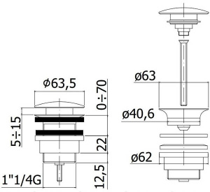 Донный клапан Paffoni Light ZSCA050ST