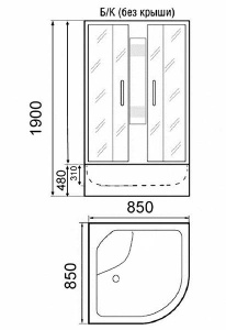 Душевая кабина Parly TMF901, 85х85, матовый