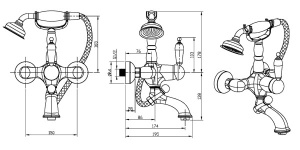 Смеситель для ванны Boheme Provanse Ripresa 363