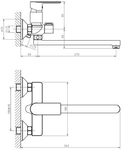 Смеситель для ванны Haiba HB22505