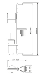 Многофункциональная стойка для туалета Wasserkraft K-1438