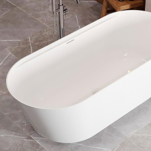 Ванна из искусственного камня Belux Ариэль с подсветкой белый матовый Solid Surface, 170х75