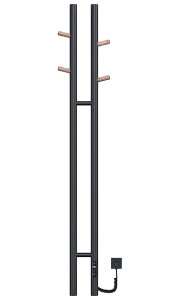 Полотенцесушитель Gloss&Reiter Э2 DUOFIT.E2.L.25x140.H4.Black-Wood электрический (таймер)