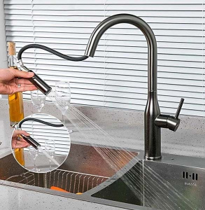 Смеситель для кухонной мойки Gappo G4398-41 / G4398-46, черный матовый