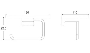 Держатель для туалетной бумаги Rose RG1805C с полкой для телефона