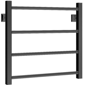 Полотенцесушитель Stinox Classic нижнее подключение черный матовый, 50х50 4 перекладины 1, 2 дюйма
