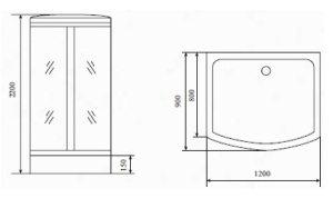 Душевая кабина Timo Standart T-6615 S, 120х90, прозрачный