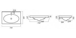 Умывальник Sanita Luxe Next 70 / 90, 90x45