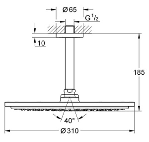 Верхний душ Grohe Rainshower Cosmopolitan 26067DC0