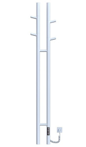 Полотенцесушитель Gloss&Reiter Э2 DUOFIT.E2.L.25х140.H4.40.TIMER.WHITE электрический (таймер), 12х130 2 секции 4 крючка, белый