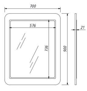 Зеркало Caprigo Jersey 70 34330, 70х90, синий