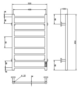 Полотенцесушитель Roxen Caspia 11070-5385W электрический