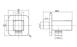 Шланговое подключение Omnires 8815CR / 8815CRB / 8815BL, черный