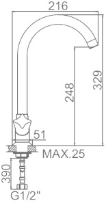 Смеситель для кухонной мойки Ledeme L4087-2