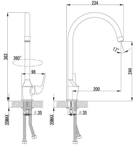 Смеситель для кухонной мойки Lemark Plus Advance LM1205C