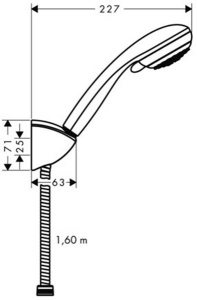 Душевая лейка со шлангом Hansgrohe Crometta 85 Vario/Porter C 27559000