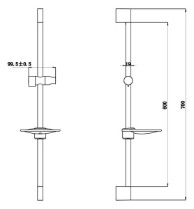 Душевая штанга Bravat D141C-1 с мыльницей