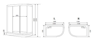 Душевая кабина Timo Standart T-6602 B, 120х85, прозрачный