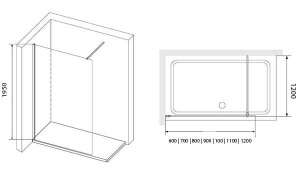Душевая стенка RGW Walk In Wa-002B прозрачная, 60х195, прозрачный