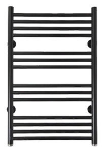 Полотенцесушитель Gloss&Reiter Line Л G1 (полимер, МУАР Black Rall MO9005) нижнее подключение, 50х100 17 перекладин 1 дюйм, черный