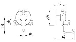 Крючок Ledeme L1705-3 тройной