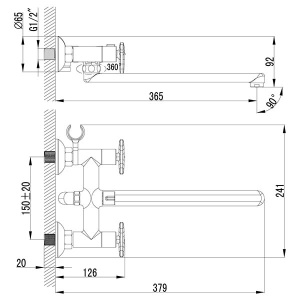Смеситель для ванны Lemark Plus Spirit LM1951C