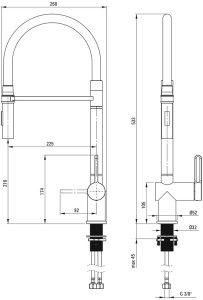 Смеситель для кухонной мойки Deante Magnetic Nero BRM_N72M
