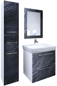 Тумба под умывальник 1Marka Visbaden 60П / 70П 2в.я. Black stone, 60, черный камень