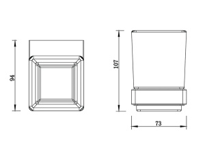 Стакан Whitecross Cubo CU2430CR / CU2430NIB, матовый, хром