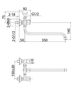 Смеситель для ванны Milardo Tring TRISB02M10