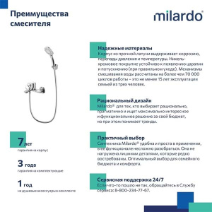 Смеситель для ванны Milardo Rora RORSB00M02