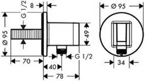 Шланговое подключение Hansgrohe Fixfit Porter S 26487000