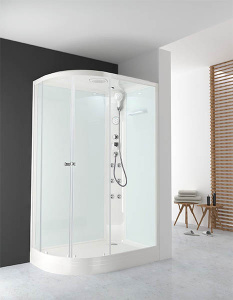 Душевая кабина Domani-Spa Delight 128 dusty blue, 120х80 L, прозрачный
