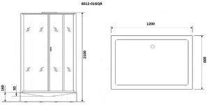 Душевая кабина Niagara NG-6012-01GQL / NG-6012-01GQR, 120х80, прозрачный