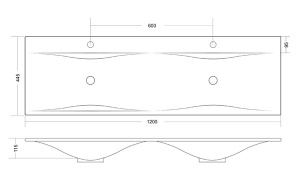 Умывальник Madera Pulsus 120 / 140, 120х45, белый