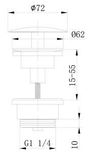 Донный клапан Abber Bequem AF0012 / AF0012NG, хром